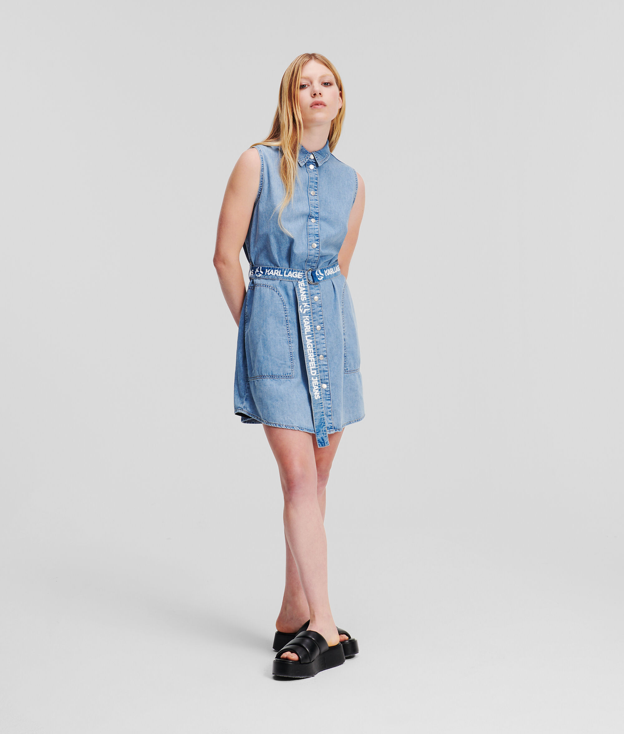 (image for) Colorful KLJ Sleeveless Denim Shirt Dress